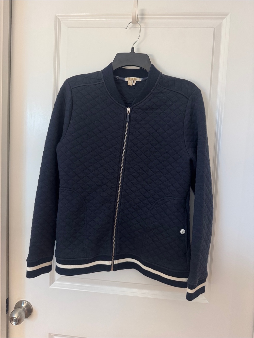 Barbour Rowlock Quilted Navy Bomber Jacket